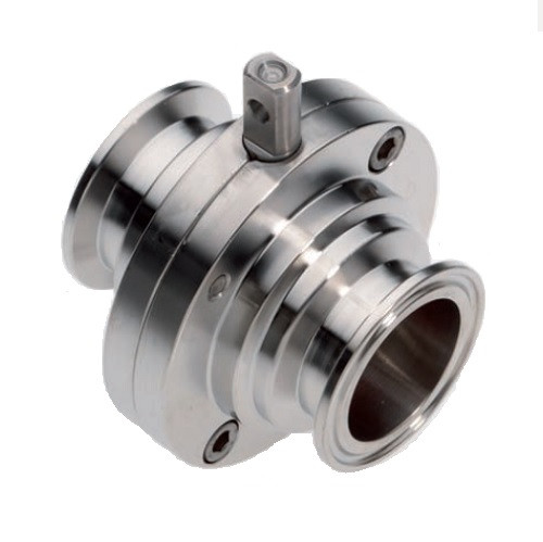 Pillangószelep clamp végekkel DIN DN032 rozsdamentes 1.4301 / Butterfly valve clamp ends + MVQ