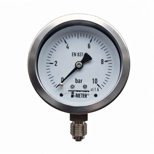 Nyomásmérő óra rozsdamentes D63 radial/alsó BSP1/4" 0-10 bárig