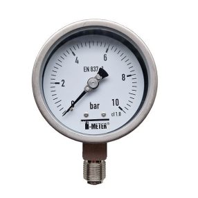   Nyomásmérő óra rozsdamentes D100 radial/alsó BSP1/2" 0-10 bárig