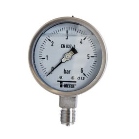   Nyomásmérő óra rozsdamentes D100 radial/alsó BSP1/2" 0-06 bárig + glycerinnel töltve