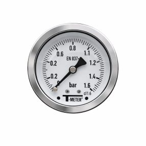   Nyomásmérő óra rozsdamentes D63 axial/hátsó BSP1/4" 0-1,6 bárig