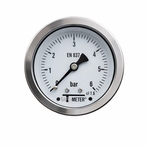 Nyomásmérő óra rozsdamentes D63 axial/hátsó BSP1/4" 0-06 bárig