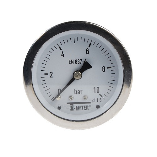 Nyomásmérő óra rozsdamentes D63 axial/hátsó BSP1/4" 0-10 bárig