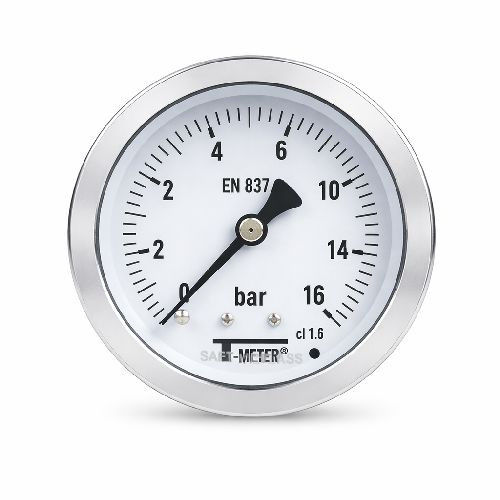 Nyomásmérő óra rozsdamentes D63 axial/hátsó BSP1/4" 0-16 bárig