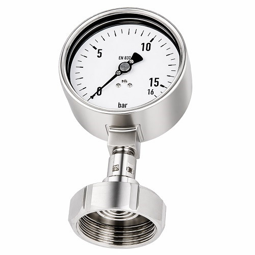 Nyomásmérő membrános rozsdamentes 0-10,0 bar DIN11850 DN50 hollandival, óra: 100mm