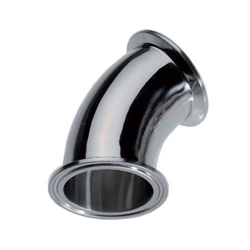 Clamp ív45' 025.4 x 1.6 mm D=50.5 3A (Ra<0.5 um) 1.4404 / Elbow 90' CLAMP ends Aisi316L DN inch 1"