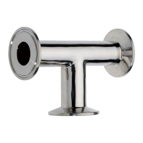 Clamp Tee 012.1 x 1.3 mm D=25.4 3A (Ra<0.5 um) 1.4404 / Tee CLAMP ends Aisi316L 1/2"