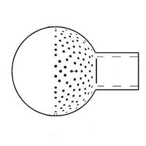 Mosófej 50 mm csatlakozása 1/2" belső menet / Spray ball type B, female GAS end