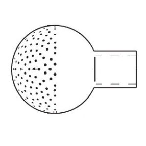 Mosófej 50 mm csatlakozása 1/2" belső menet / Spray ball type C, female GAS end   Mosófej 50 mm csatlakozása 1/2" belső menet / Spray ball type C, female GAS end