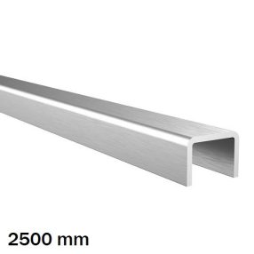 Korlát - Üvegkorlátra élzáró U-profil 22 x 16 / L=2500 mm - A/6901-018-2500   Korlát - Üvegkorlátra élzáró U-profil 22 x 16 / L=2500 mm - A/6901-018-2500