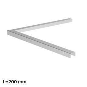 Korlát - Üvegkorlátra élzáró U-profil 22 x 16 / L=200 mm 90' - A/6901-018-G90   Korlát - Üvegkorlátra élzáró U-profil 22 x 16 / L=200 mm 90' - A/6901-018-G90