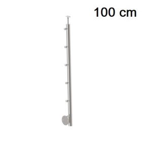 Korlátoszlop - galériához - oldal rögzítésű - 5 soros tartóval D42.4 csőoszlop (100 cm)   Korlátoszlop - galériához - oldal rögzítésű - 5 soros tartóval D42.4 csőoszlop (100 cm)