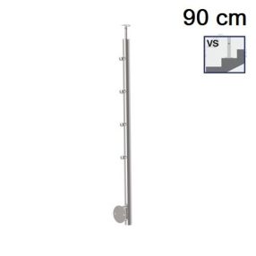 Korlátoszlop - lépcsőhöz - oldal rögzítésű - 4 soros tartóval D42.4 csőoszlop (090 cm)   Korlátoszlop - lépcsőhöz - oldal rögzítésű - 4 soros tartóval D42.4 csőoszlop (090 cm)