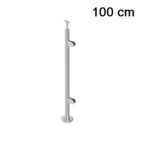 Korlátoszlop - galériához - födémre - A/2200-042 üvegbefogóval (jobbos) - D42.4 csőoszlop (100cm)   Korlátoszlop - galériához - födémre - A/2200-042 üvegbefogóval (jobbos) - D42.4 csőoszlop (100cm)