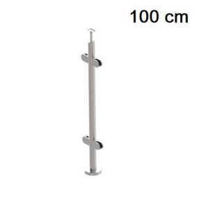 Korlátoszlop - galériához - födémre - A/2200-042 üvegbefogóval (közbenső) - D42.4 csőoszlop (100cm)   Korlátoszlop - galériához - födémre - A/2200-042 üvegbefogóval (közbenső) - D42.4 csőoszlop (100cm)