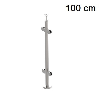 Korlátoszlop - galériához - födémre - A/2200-042 üvegbefogóval (közbenső) - D42.4 csőoszlop (100cm)