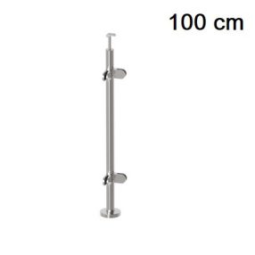 Korlátoszlop - galériához - födémre - A/2200-042 üvegbefogóval (sarokra) - D42.4 csőoszlop (100cm)   Korlátoszlop - galériához - födémre - A/2200-042 üvegbefogóval (sarokra) - D42.4 csőoszlop (100cm)