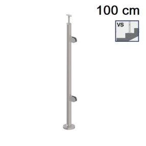 Korlátoszlop - lépcsőhöz - belépőre - A/2200-042 üvegbefogóval (jobbos) - D42.4 csőoszlop (100cm)   Korlátoszlop - lépcsőhöz - belépőre - A/2200-042 üvegbefogóval (jobbos) - D42.4 csőoszlop (100cm)