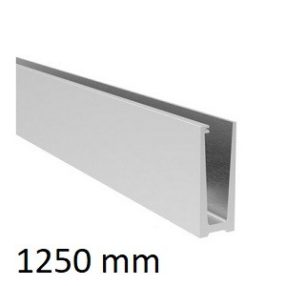 Korlát alumínium profil - üvegkorláthoz 12 - 21.52 födémre - L=1250mm - satin/elox   Korlát alumínium profil - üvegkorláthoz 12 - 21.52 födémre - L=1250mm - satin/elox