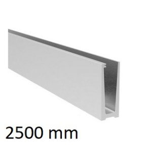 Korlát alumínium profil - üvegkorláthoz 12 - 21.52 födémre - L=2500mm - satin/elox   Korlát alumínium profil - üvegkorláthoz 12 - 21.52 födémre - L=2500mm - satin/elox