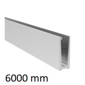 Korlát alumínium profil - üvegkorláthoz 12 - 21.52 födémre - L=6000mm - satin/elox   Korlát alumínium profil - üvegkorláthoz 12 - 21.52 födémre - L=6000mm - satin/elox