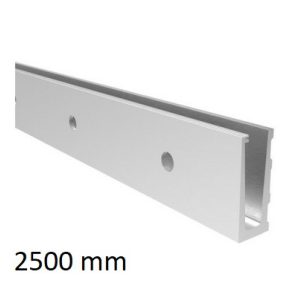 Korlát alumínium profil - üvegkorláthoz 12 - 21.52 oldalfalra - L=2500mm - satin/elox   Korlát alumínium profil - üvegkorláthoz 12 - 21.52 oldalfalra - L=2500mm - satin/elox