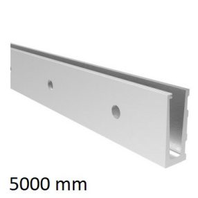 Korlát alumínium profil - üvegkorláthoz 12 - 21.52 oldalfalra - L=5000mm - satin/elox   Korlát alumínium profil - üvegkorláthoz 12 - 21.52 oldalfalra - L=5000mm - satin/elox