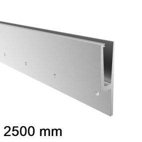 Korlát alumínium profil - üvegkorláthoz 12 - 21.52 oldalfalra - L=2500mm - natúr   Korlát alumínium profil - üvegkorláthoz 12 - 21.52 oldalfalra - L=2500mm - natúr