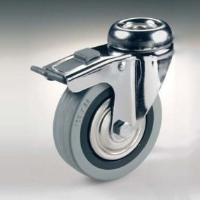   Kerék horganyzott - hátfutatos - szürke gumis 060 kerék önbeálló+fék