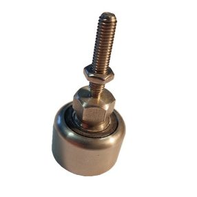 Rozsdamentes gépláb/szintezőláb 06x030+kontra anya, 30mm inox talppal+csúszásgátló gumival   Rozsdamentes gépláb/szintezőláb 06x030+kontra anya, 30mm inox talppal+csúszásgátló gumival