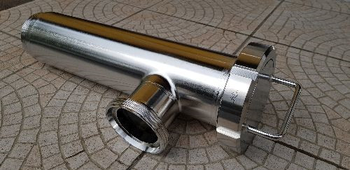 Sarokszűrő DN065 menetes D1.50 x T2.50 EPDM 1.4301 polírozott