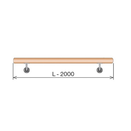 Korlát - Fali karfa garnitúra-natúr bükk,L2000mm - WB/M-2000