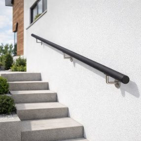   Korlát szett BÜKK fából - Fekete kapaszkodó 3.0 méteres D42.4 - WBsz/M-Black2000-inox